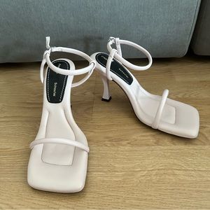 Proenza Schouler Square Padded Light Pastel Pink Sandals Size 36.5